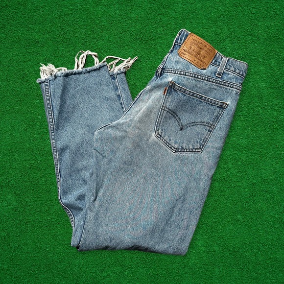 Vintage Cropped Orange Tab Levi's 550 Jeans - Picture 3 of 8